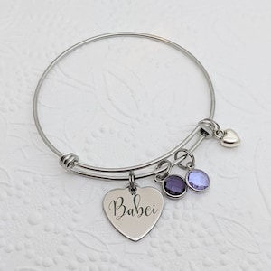 Babci jewelry - Babci birthstone bracelet - Babci gift - personalized Babci gift - grandmother bracelet