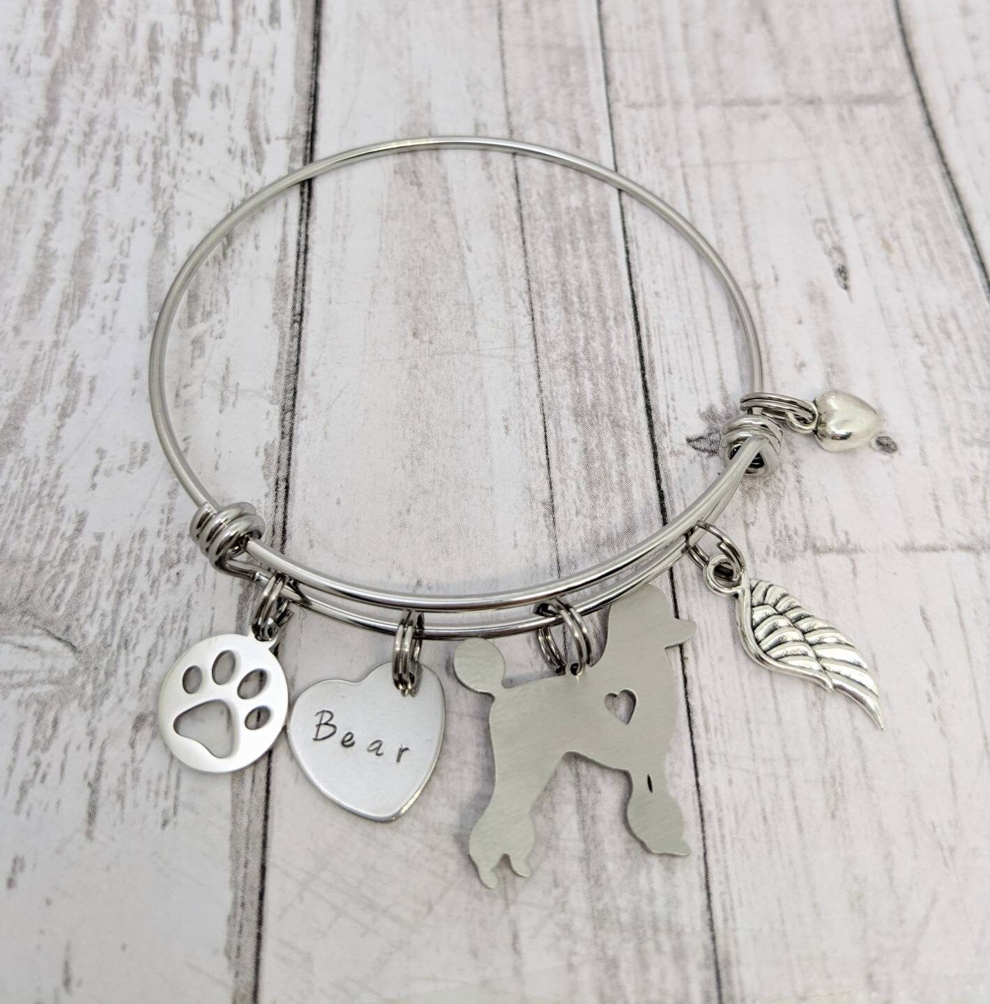Poodle Memorial Bracelet - Pet Loss Gift - Poodle Sympathy Gift - Dog ...