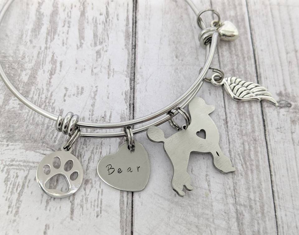 Poodle Memorial Bracelet - Pet Loss Gift - Poodle Sympathy Gift - Dog ...
