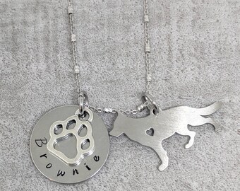 German Sheperd necklace - dog mom gift - German Sheperd charm necklace - dog remembrance gift - shepherd bangle - I love my German Shepherd