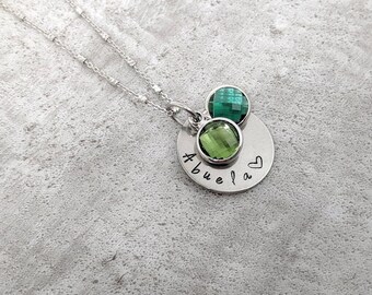 Abuela necklace  - gift for Abuela - birthstone necklace for Abuela - mother's day jewelry - personalized Abuela jewelry -