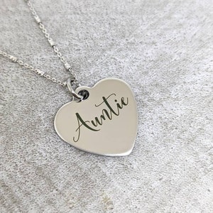 Auntie necklace - auntie jewelry gift - gift for auntie - mother&#39;s day gift for aunt - Christmas gift for aunt