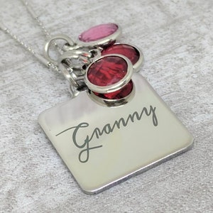 Granny necklace  - family birthstone necklace for granny - mother&#39;s day jewelry - personalized jewelry - gift for granny
