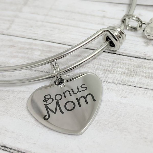 Bonus Mom bangle - mom bracelet - like a mother jewelry - step mom- gift for step mom - stepmother gift - gift for Aunt - like a mom