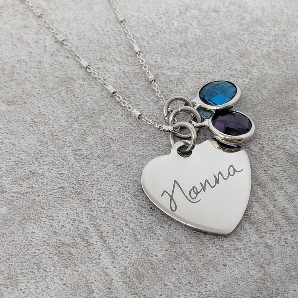 Nonna necklace  - birthstone necklace for nonna - mother's day jewelry - personalized jewelry - gift for nonna - family necklace