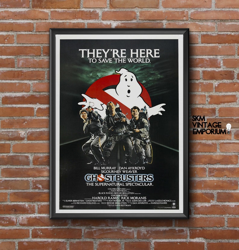 Ghostbusters 1984 Movie Poster Sizes A3 A0 Free Uk Etsy