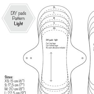 Light Flow Menstrual Cloth Pads PDF Sewing Pattern image 1