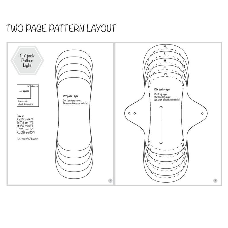 Light Flow Menstrual Cloth Pads PDF Sewing Pattern image 2