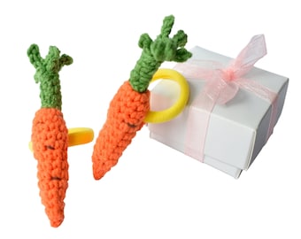 Funny carrot hairbands, hair clips. Cute crochet vegetable hair accessories. By VSHandmadeLV