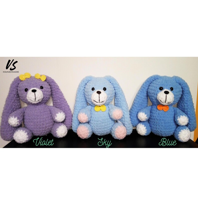 birthday gift by VSHandmadeLV crochet amigurumi plush with floppy ears stuffed animal Great baby shower gift Cute bunny baby soft toy
