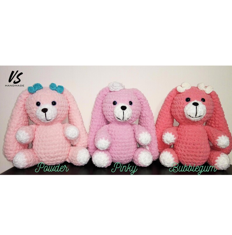 birthday gift by VSHandmadeLV crochet amigurumi plush with floppy ears stuffed animal Great baby shower gift Cute bunny baby soft toy