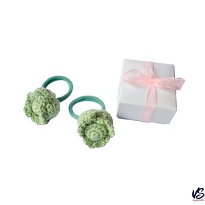 Crochet Cabbage Hair Bobble – Cute Vegetable Hair Tie for Baby, Kids & Adults – Funny Green Cabbage Accessory