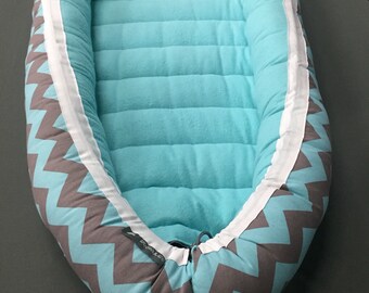 Baby Nest - Teal Chevron