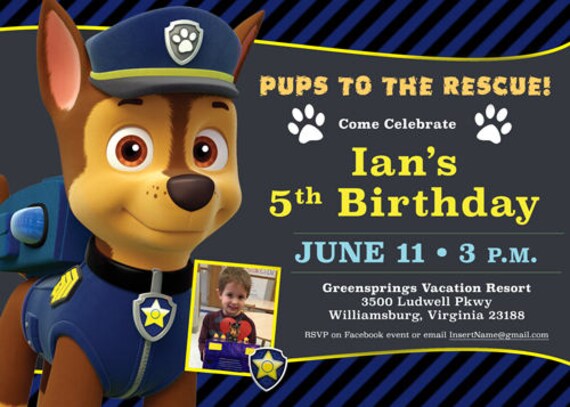 paw patrol chase birthday