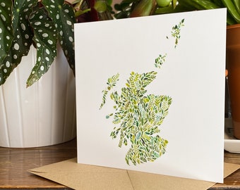 Botanical Scotland Blank Greeting Card