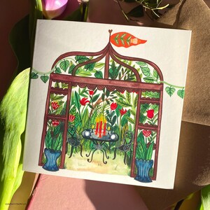 庭で会いましょう - 植物のグリーティング カード
