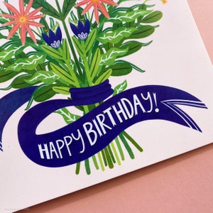 Birthday Flowers Blank Greeting Card image 3