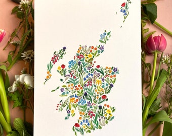 Wildflower Schotland a4 Art Print