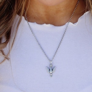 Dove Necklace, Holy Spirit holding the Eucharist in the form of a dove, Catholic Jewelry, Faith Gifts, Necklaces for Her, Free Shipping