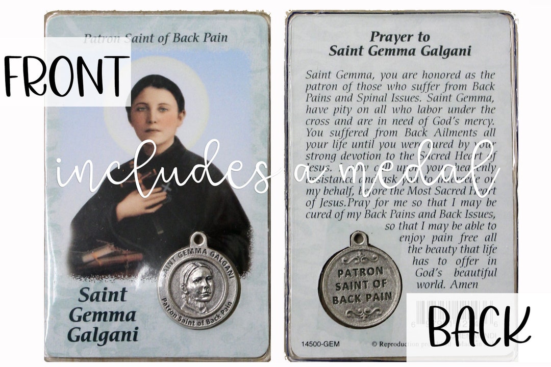 Faith Gift Saint Gemma Galgani, Patron Saint of Back Pain Spinal Issues