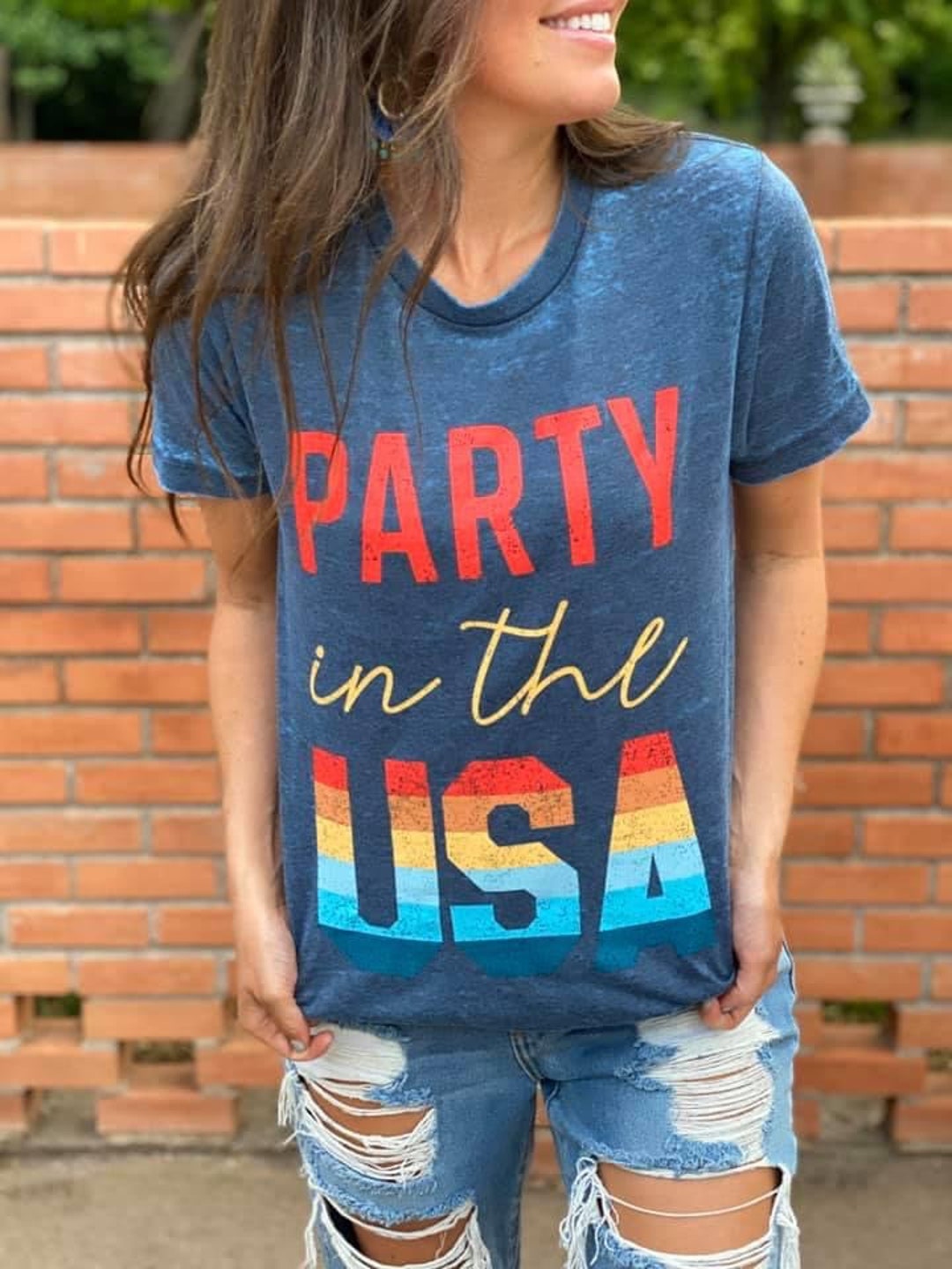 Size XL Last One Party in the USA Burnout Shirt Fourth of - Etsy