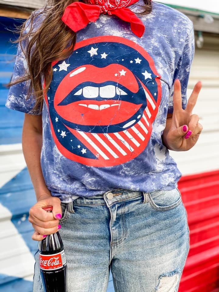 Patriotic Lips Shirt Boutique Tees 