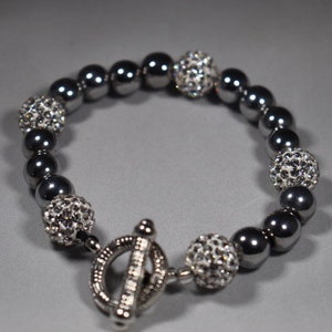 Luxury Silver and Crystal bead bracelet