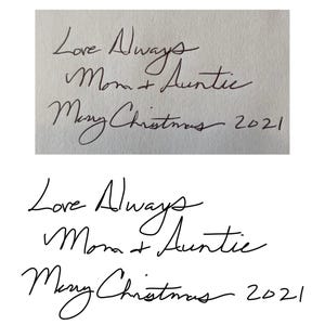 Handschrift-Ablaufverfolgung, Handschrift, handgeschriebenes Geschenk, Handschrift des Kindes, Erinnerungsgeschenk, Gedenkgeschenk, In Erinnerung an, handgemachtes Geschenk