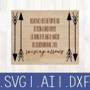 Raising Arrows Sign File, Raising Arrows Sign, Laser Cut File, Glowforge Sign File, Wood Sign Cut File, Engraving File, 3D Sign File, SVG