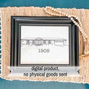 House Tracing Service, Hand Drawn House, House Drawing, Our First House, Home Sweet Home, Housewarming Gift, Wedding Gift, House Memento