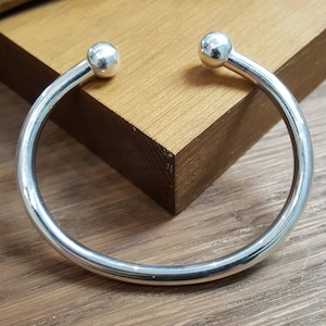 Pulsera de torsión de plata esterlina pesada de 37 g: pulsera para hombre hecha a mano