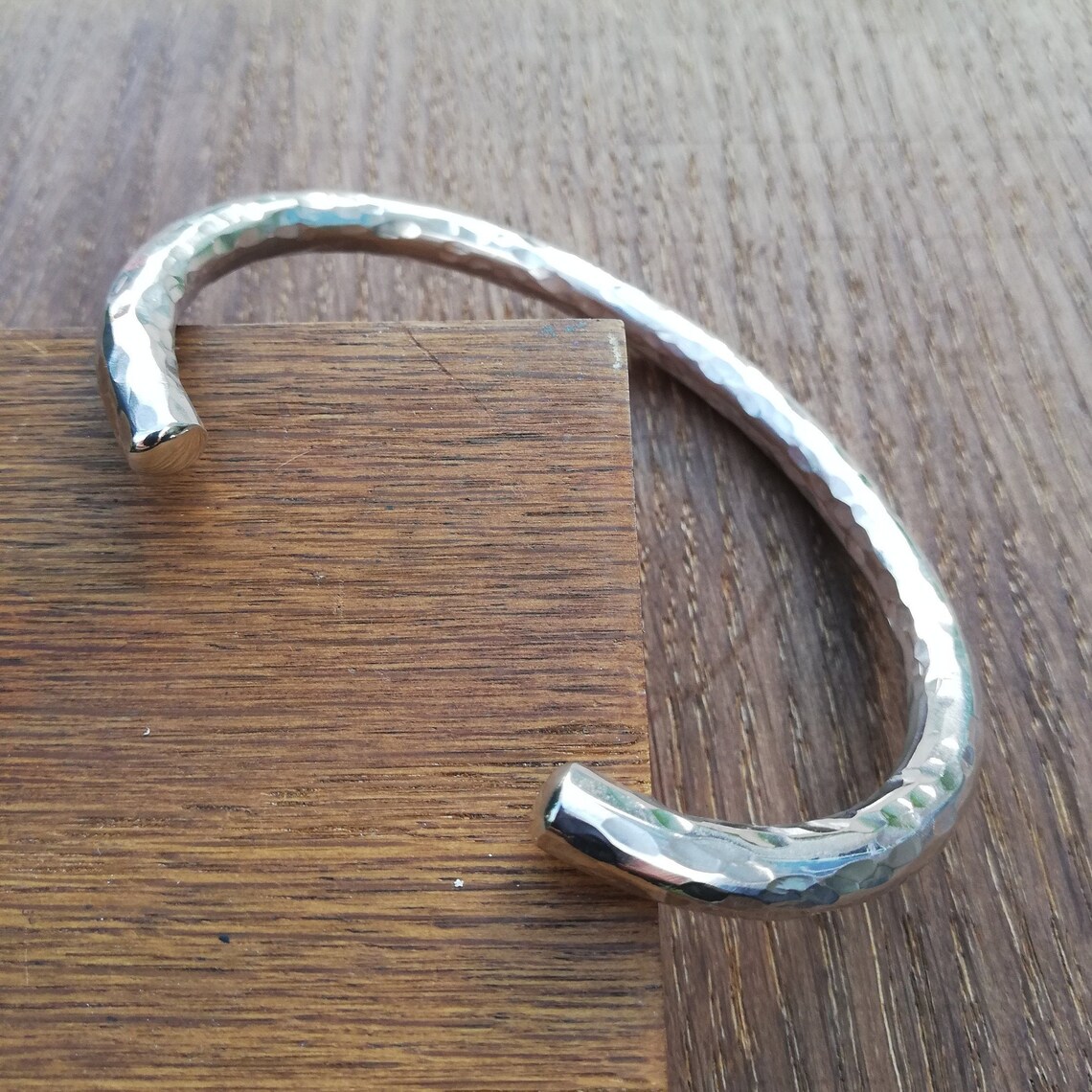 53g Hammered / Mens Silver Bangle / Solid Silver Bangle / Mens Etsy