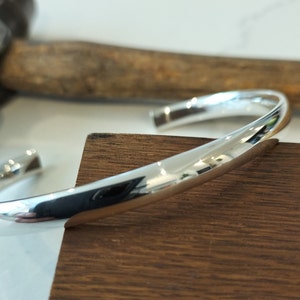 25g Silver Bangle / Solid Silver Bangle / Silver Open Bangle / Mens Silver Bangle / Mens Silver Cuff / Mens Silver Bracelet