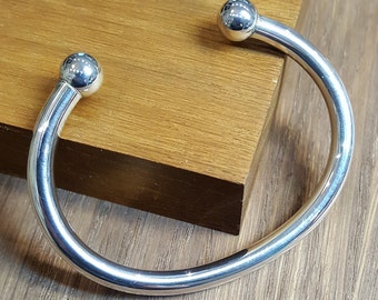 55g Handmade Sterling Silver Torque Bangle: Heavy Solid 925 Silver