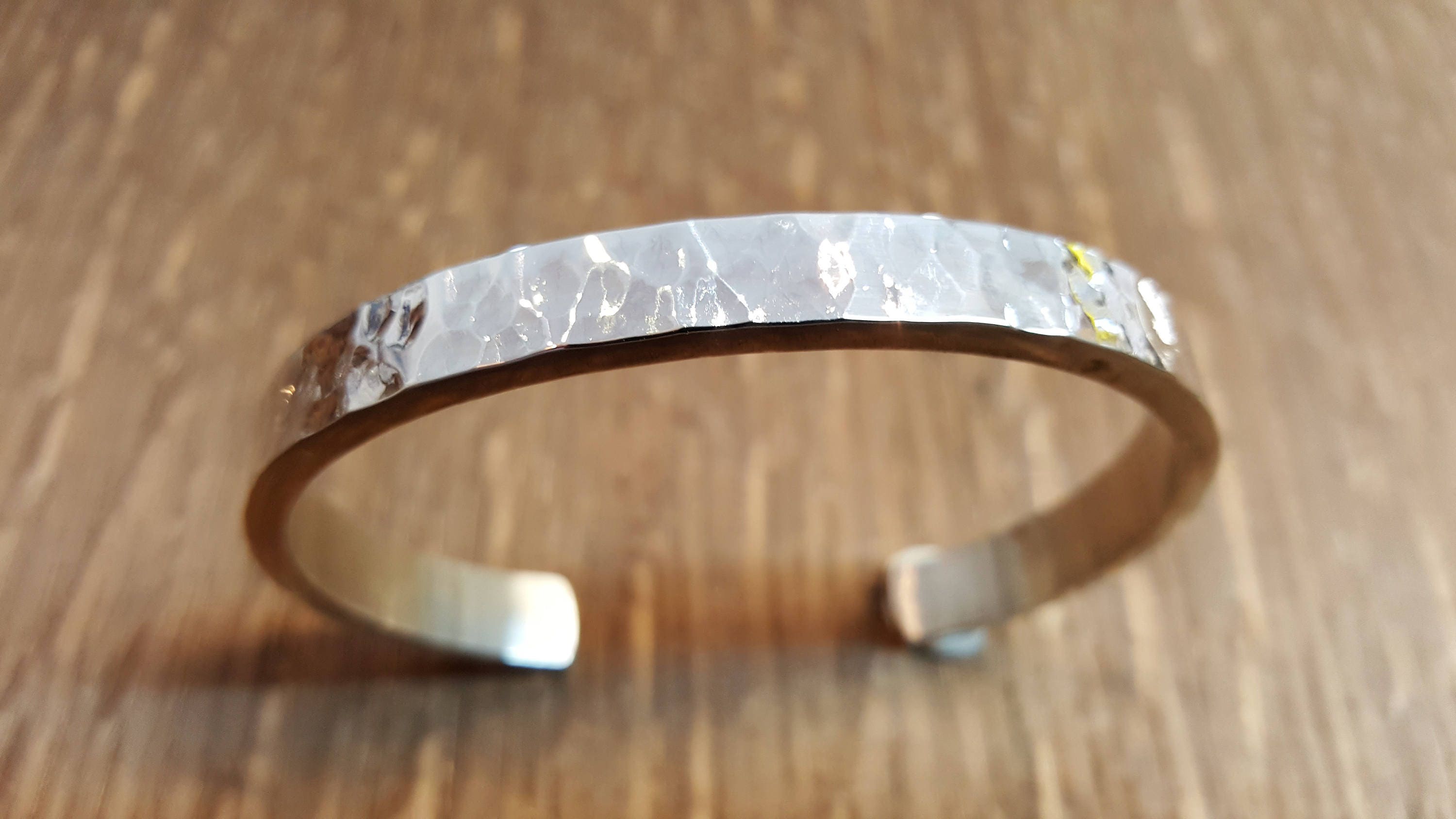 Mens Silver Bangle 48g Handmade Heavy Silver Hammered Cuff Etsy