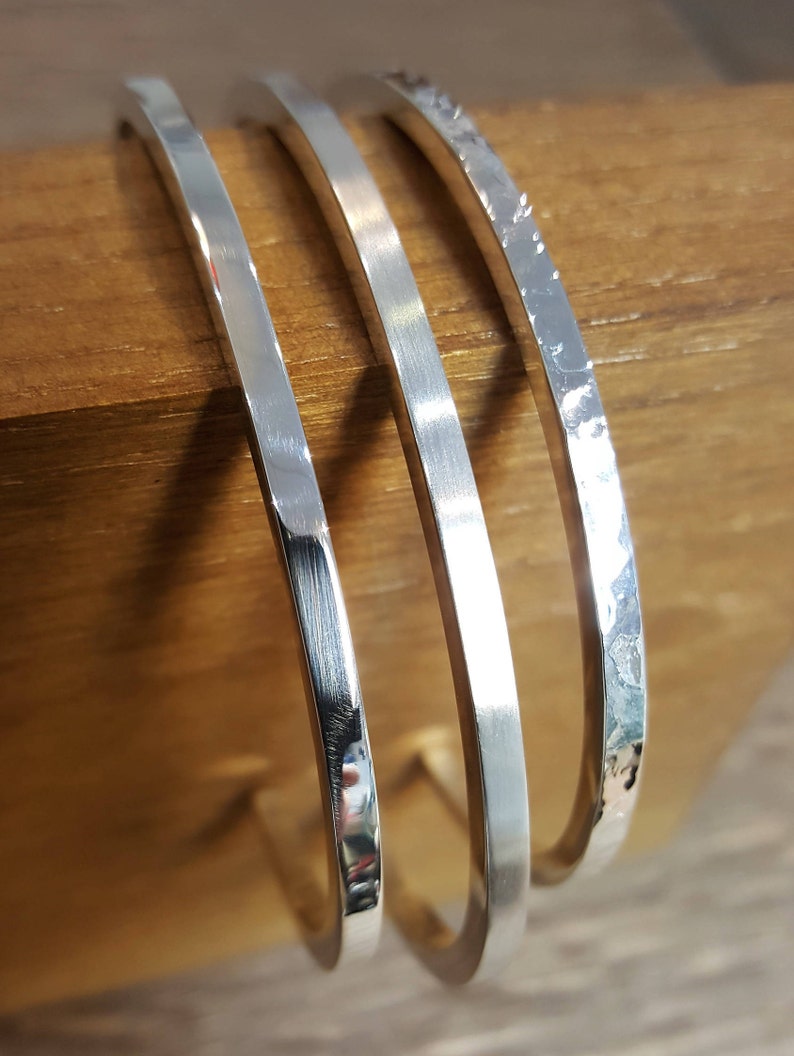 Brushed Satin / Sterling Silver Cuff Bracelet / Mens Silver Etsy UK