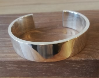 3oz, 18mm Wide Cuff Bangle / Mens Silver Bracelet / Heavy Silver Bangle / Ultimate / Massive Silver Cuff / Mens Silver Cuff / Burkmar