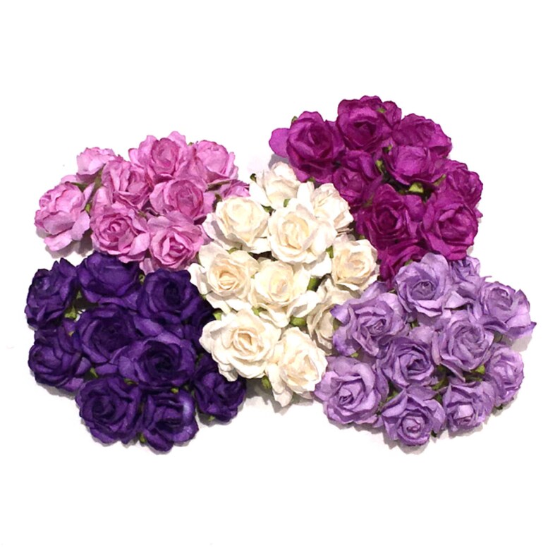Bulk Buy Shades of Purple Classic Mulberry Paper Roses Cr054 Etsy UK