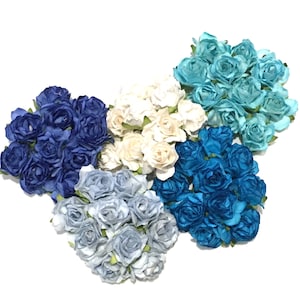 Bulk Buy Shades Of Blue Classic Mulberry Paper Roses Cr052