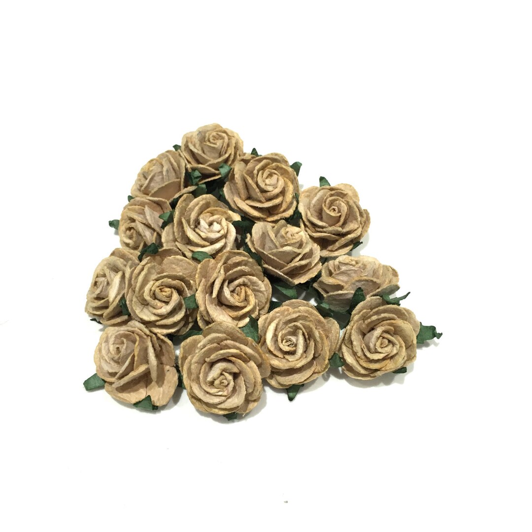 Mid Brown Open Mulberry Paper Roses Or115 - Etsy