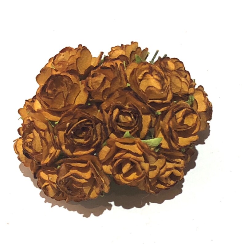 Toffee Brown Open Mulberry Paper Roses 20mm Or129 - Etsy