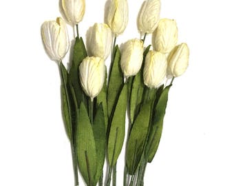 Ivory Mulberry Paper Tulips Tul002