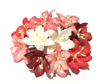Red Mix Mulberry Paper Lillies Lil004