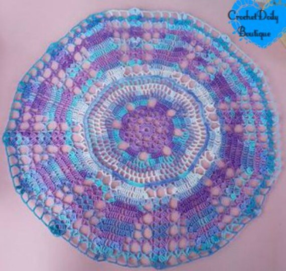 Aqua Crochet Cotton Round Doily 40cm