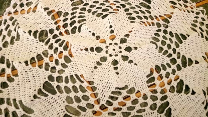Set Of 2 Crochet Doilies 34 Cm 13 12 Inches Handcrochet Doily Party Decoration White Beige