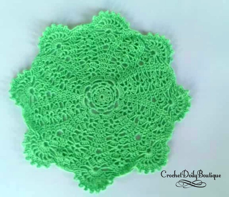 Crochet Doily Round Crochet Doily in Light Green Acid Color Etsy