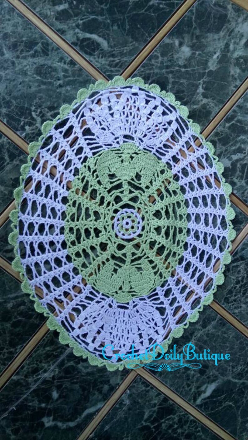 Crochet doily Doily Coaster Crochet Circle green crochet Etsy
