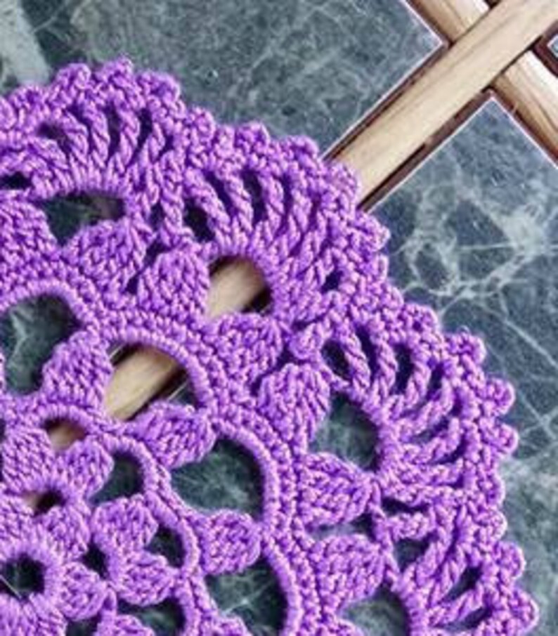 Crochet doily Round crochet doily in purple color crochet Etsy