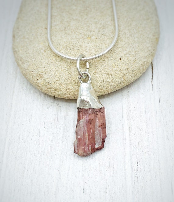 KK116 Tourmaline Pendant Handmade Pendant 925 Sterling Silver Pendant Unique Gift For Her Raw Gemstone Pendant Tourmaline Jewelry
