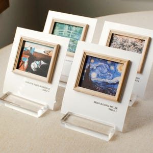 Luxurious Gallery Inspired Escort Cards for Art Museum Weddings Customizable Classic + Timeless Wedding Escort Card Gallery Place Card